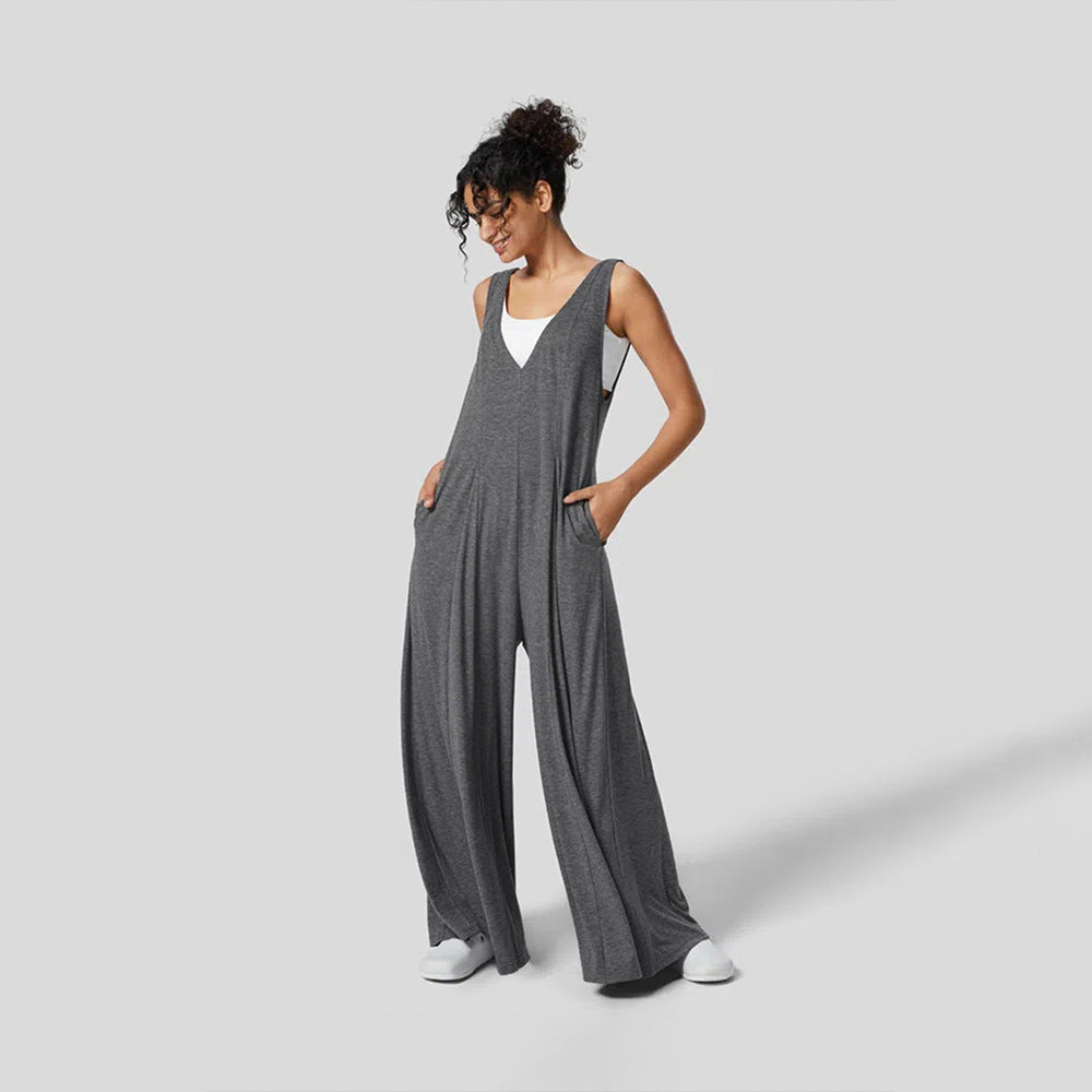 WOLFF | Lazy Deep V Schlankmachend Breite Bein Overall