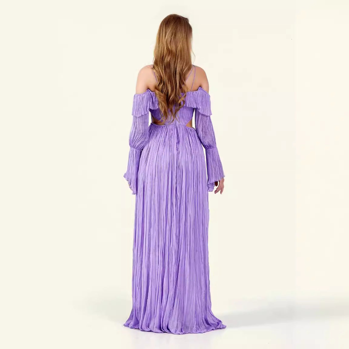 WOLFF | Offene Rückansicht Spliced Flare Langkleid