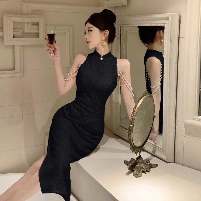 WOLFF | Cheongsam Bodycon Spitze Kette Kleid