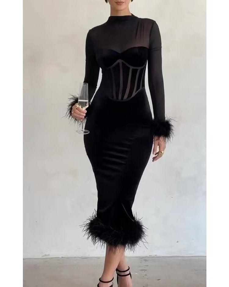 WOLFF | Slim Velvet Bodycon Kleid