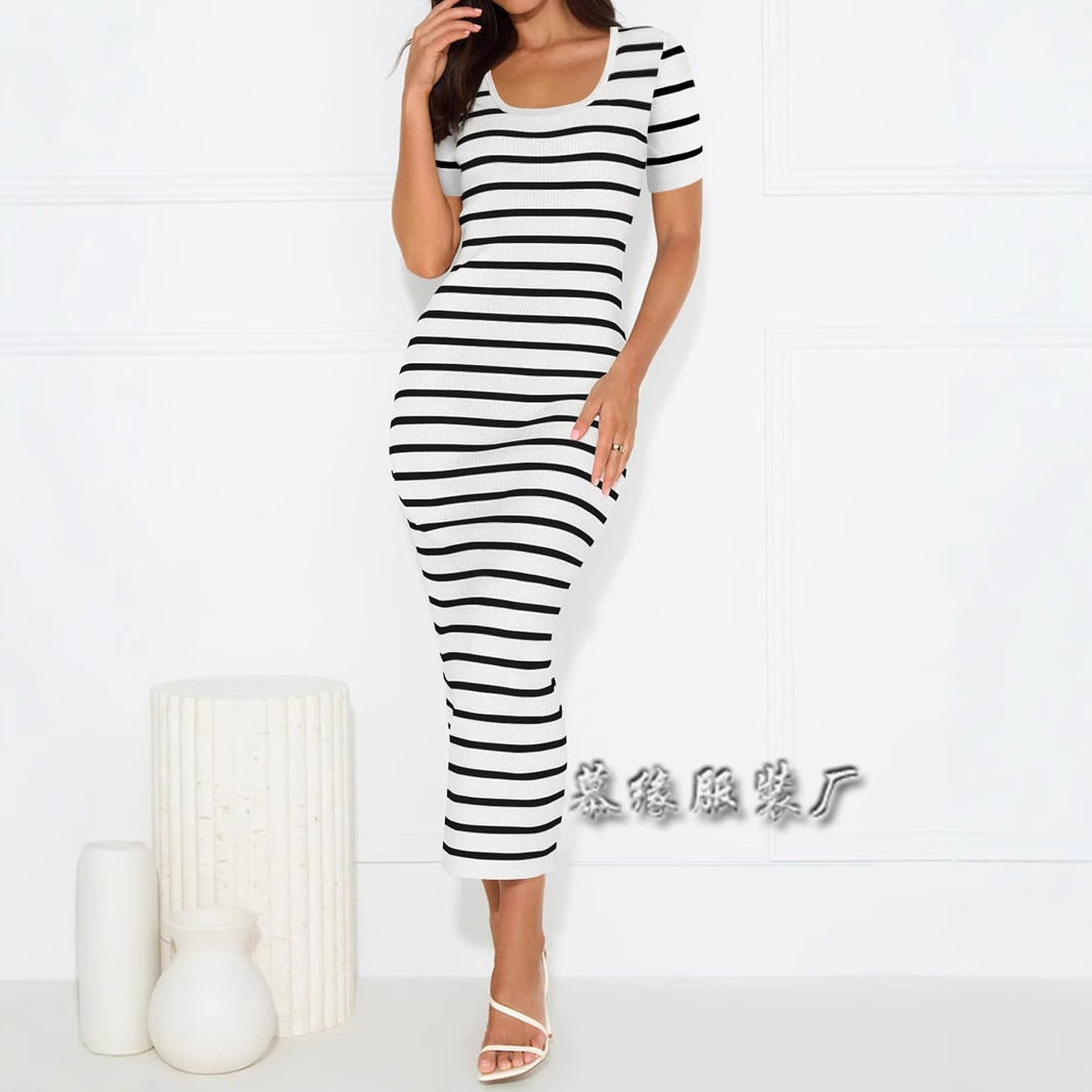WOLFF | U-Ausschnitt Kurzarmkleid