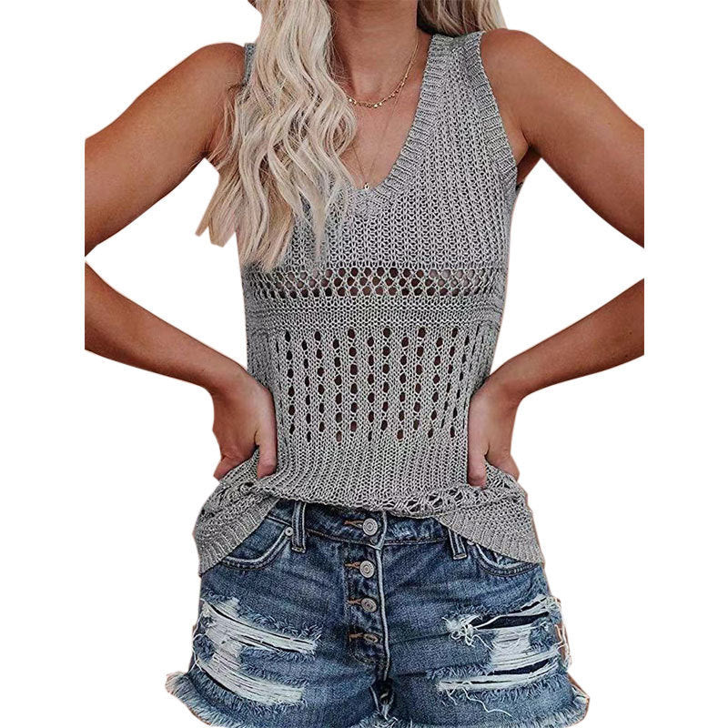 WOLFF | Hollow Ice Silk Tank Top