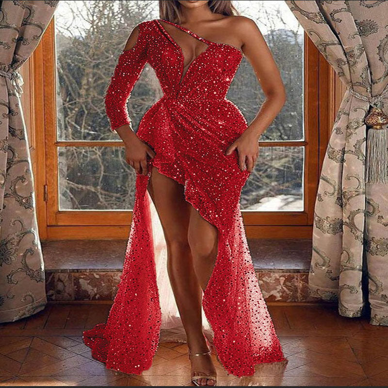 WOLFF | Ein-Schulter Party Bodycon Rockkleid