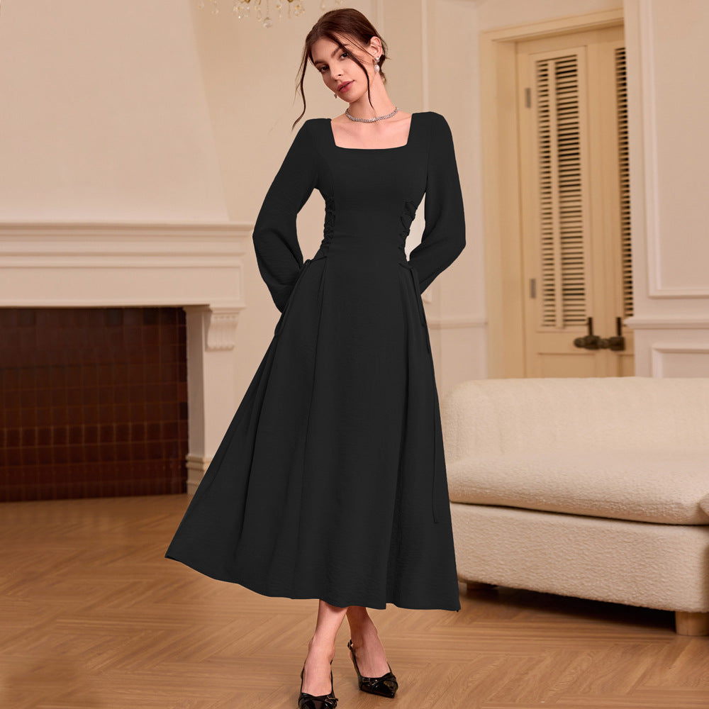 WOLFF | Vintage Elegante Schlanke Lange Kleid