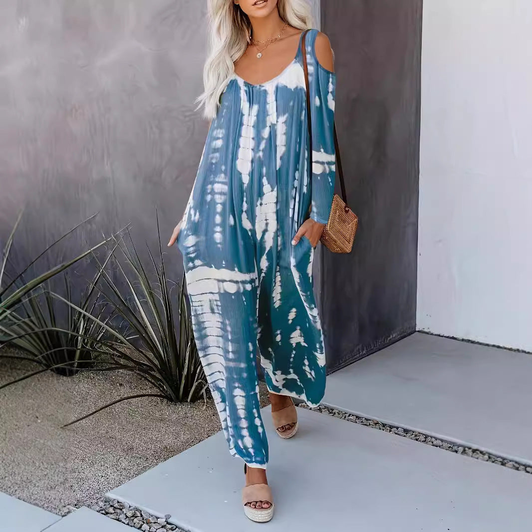 WOLFF | Schulterfreier weitbeiniger Jumpsuit