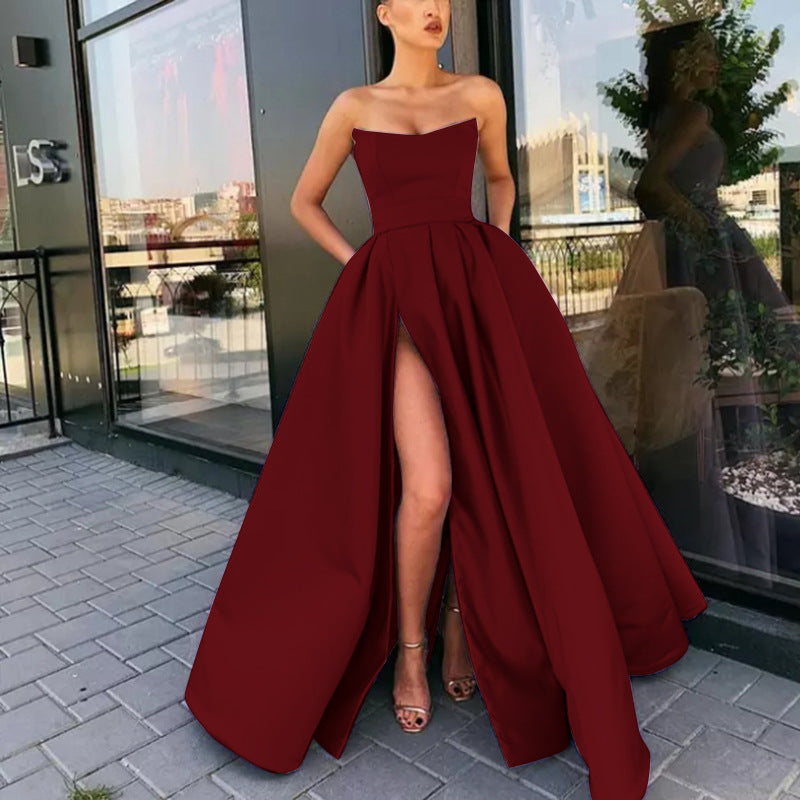 WOLFF | Geteiltes langes Party-Hostess-Abendkleid