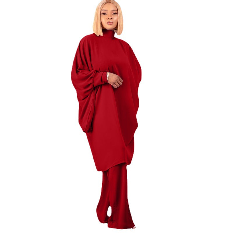 WOLFF | Fashion Schnürung Batwing Lockerer Ärmel Hosen Set
