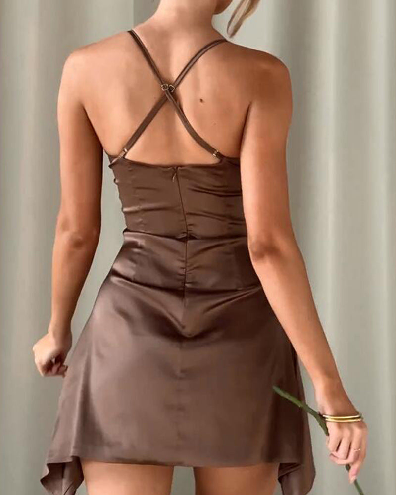 WOLFF | Verführerisches V-Ausschnitt Rückenfreies Strapless Cocktailkleid