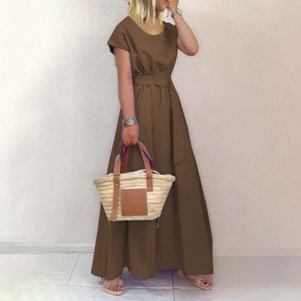 WOLFF | Gürtel-Swing-Maxi-Kleid mit Plus-Size-Option