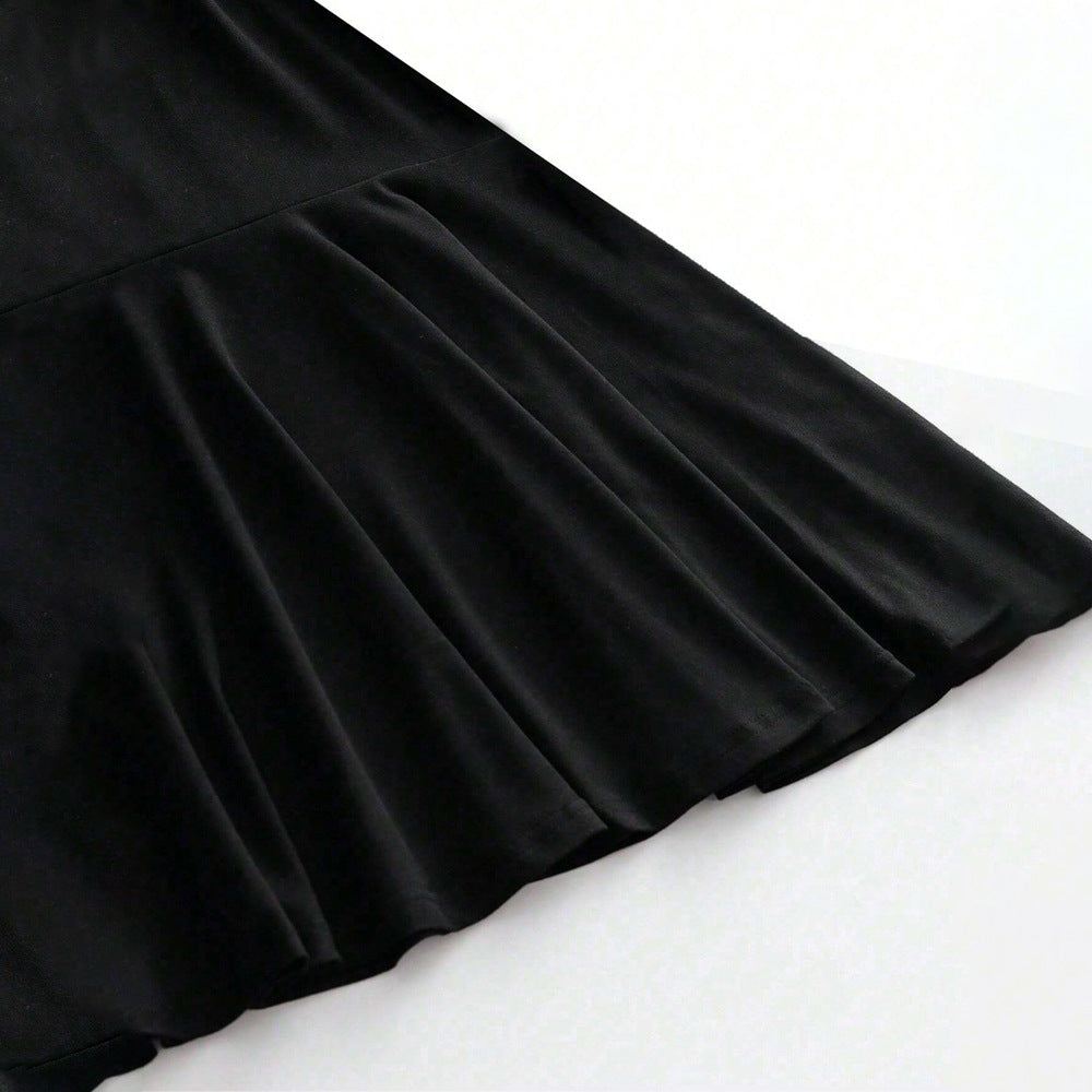 WOLFF | Schlüsselbein Off-Shoulder Hohe Taille Kurzes Rock Kleid