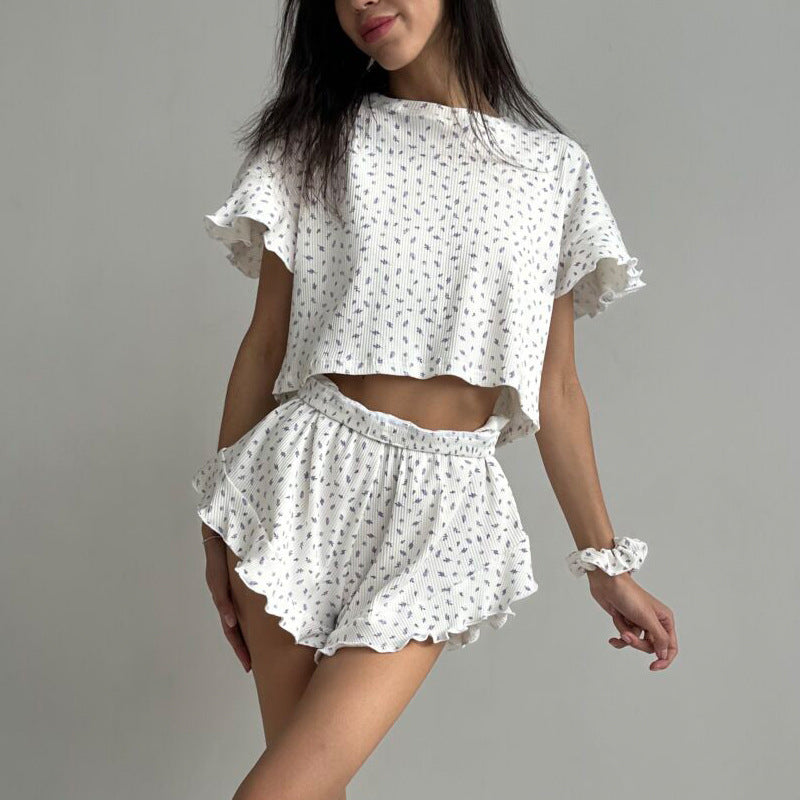WOLFF | Rüsch Kurzarm Rundhals Shorts Set