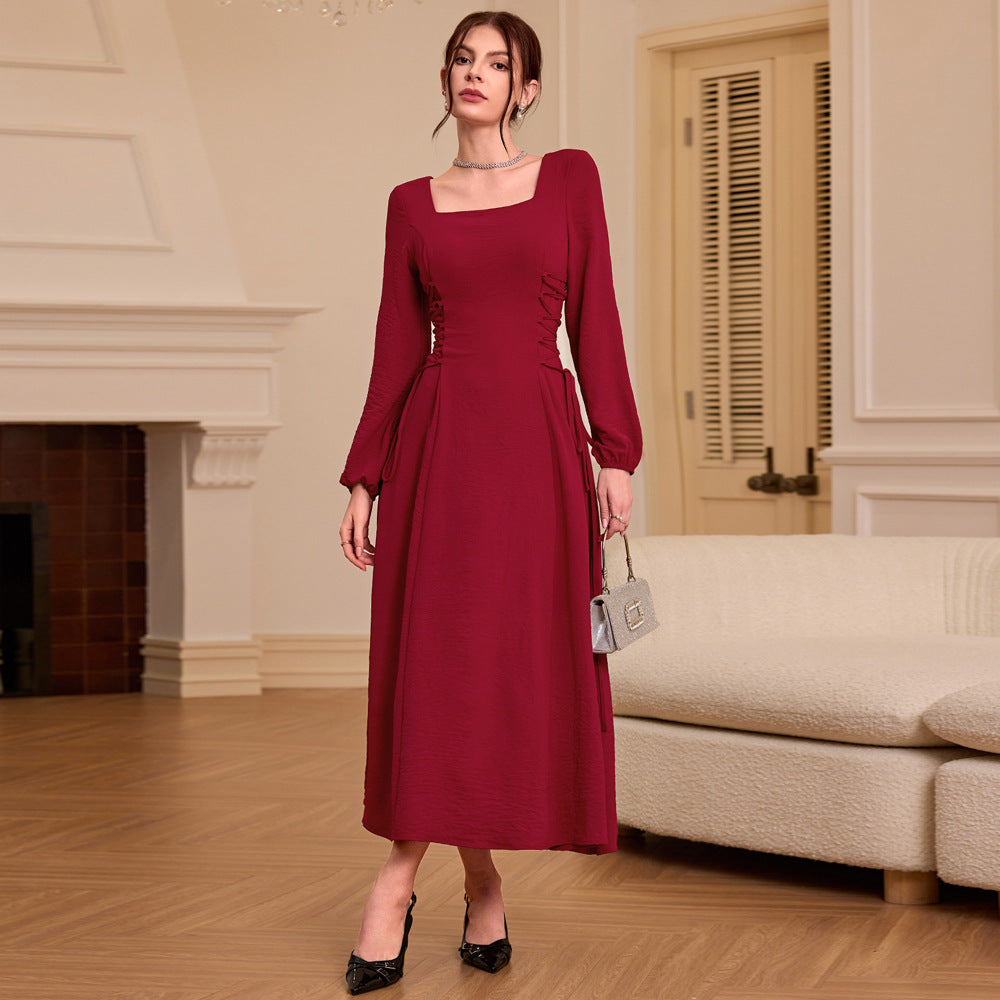WOLFF | Vintage Elegante Schlanke Lange Kleid