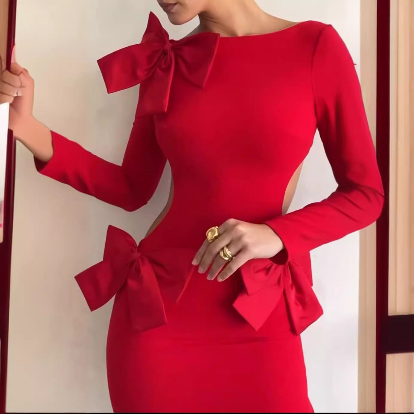 WOLFF | Elegantes einfarbiges Schleifendress