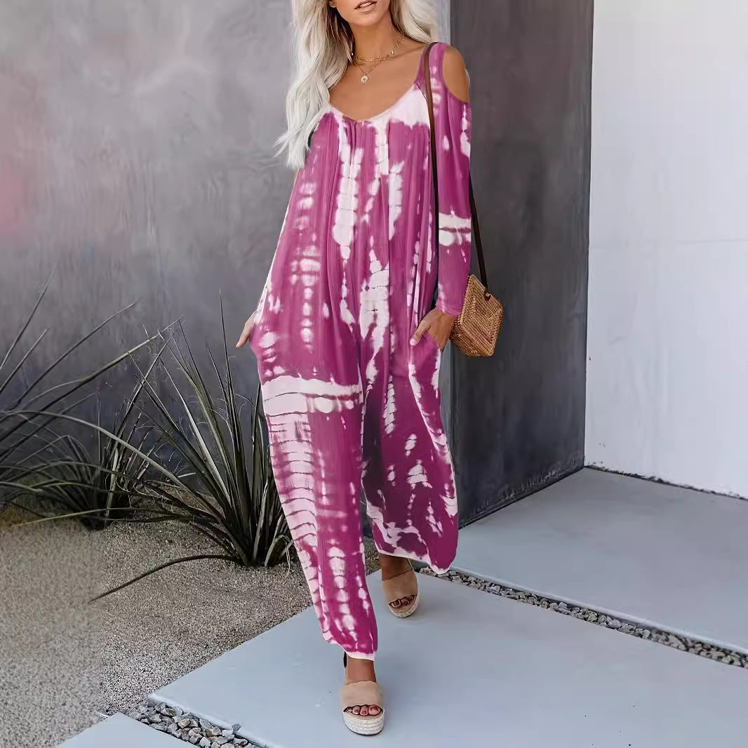 WOLFF | Schulterfreier weitbeiniger Jumpsuit