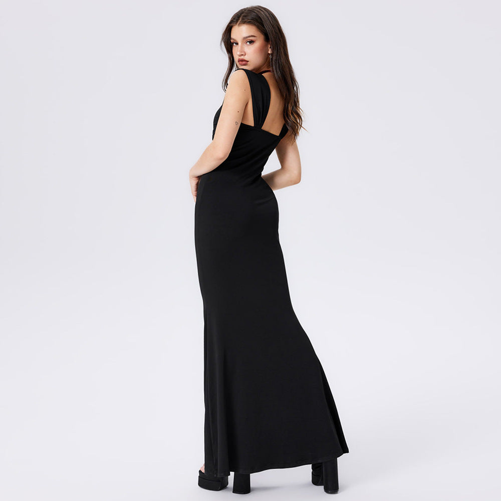 WOLFF | Schlanke Passform Flattering Langschwanz-Meerjungfrau-Kleid