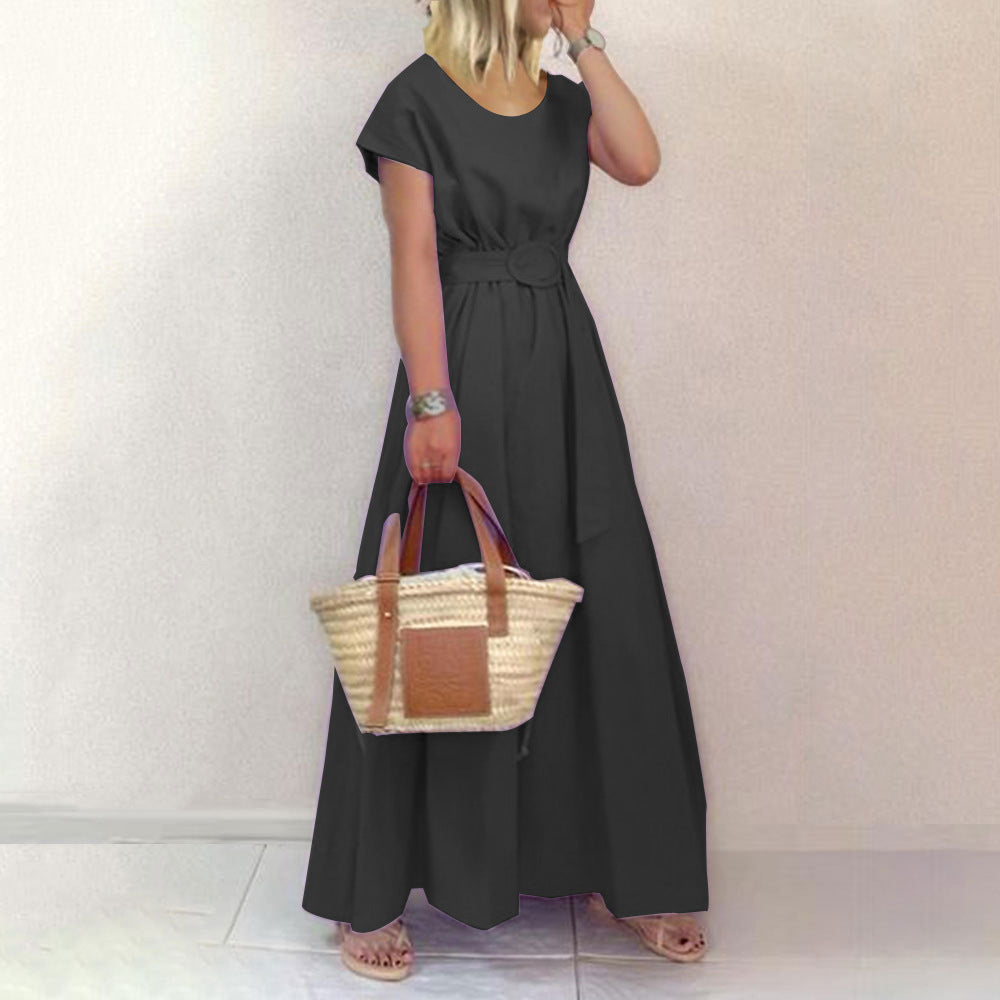WOLFF | Gürtel-Swing-Maxi-Kleid mit Plus-Size-Option