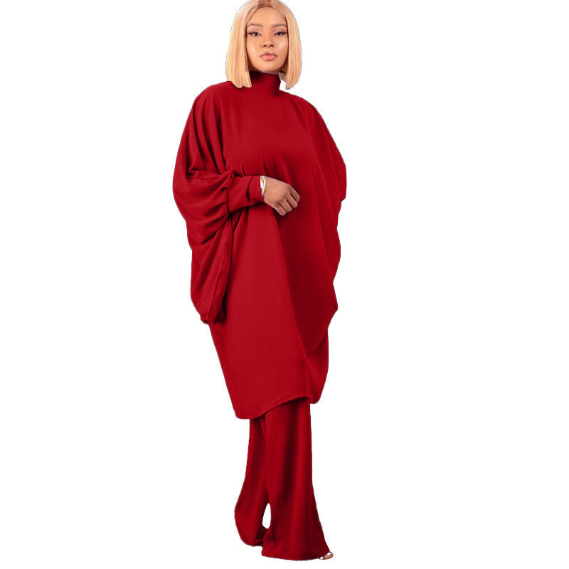 WOLFF | Fashion Schnürung Batwing Lockerer Ärmel Hosen Set
