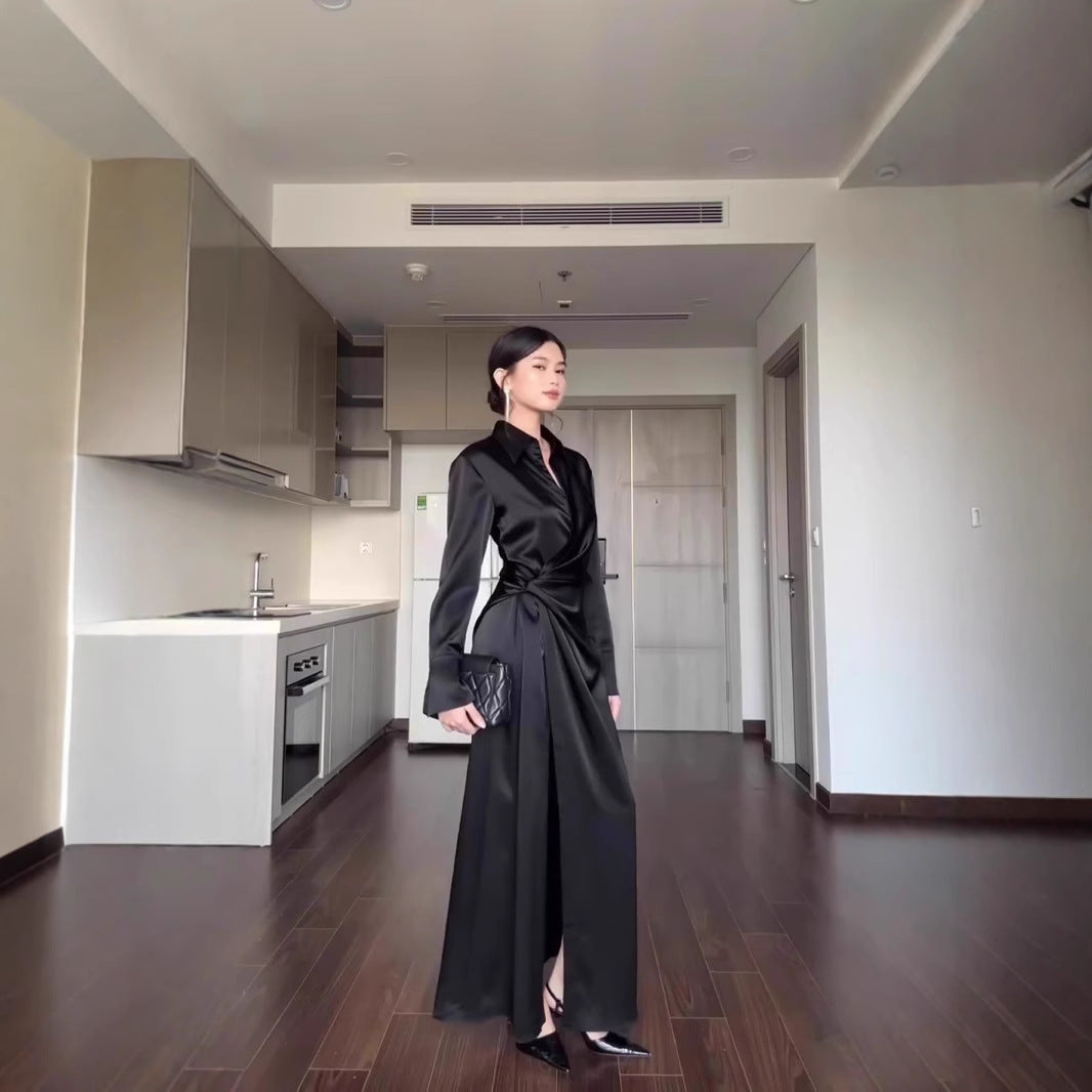 WOLFF | Einfarbiges Hemd Hohe Taille Kleid für Mode