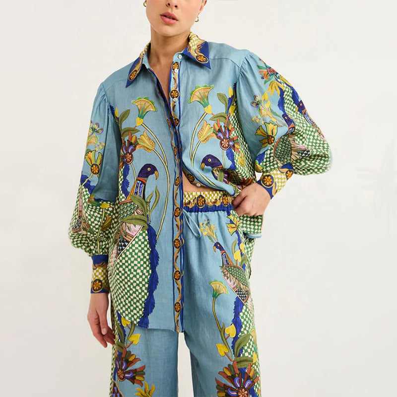 WOLFF | Bedrucktes Shirt und Hose Freizeit Outfit