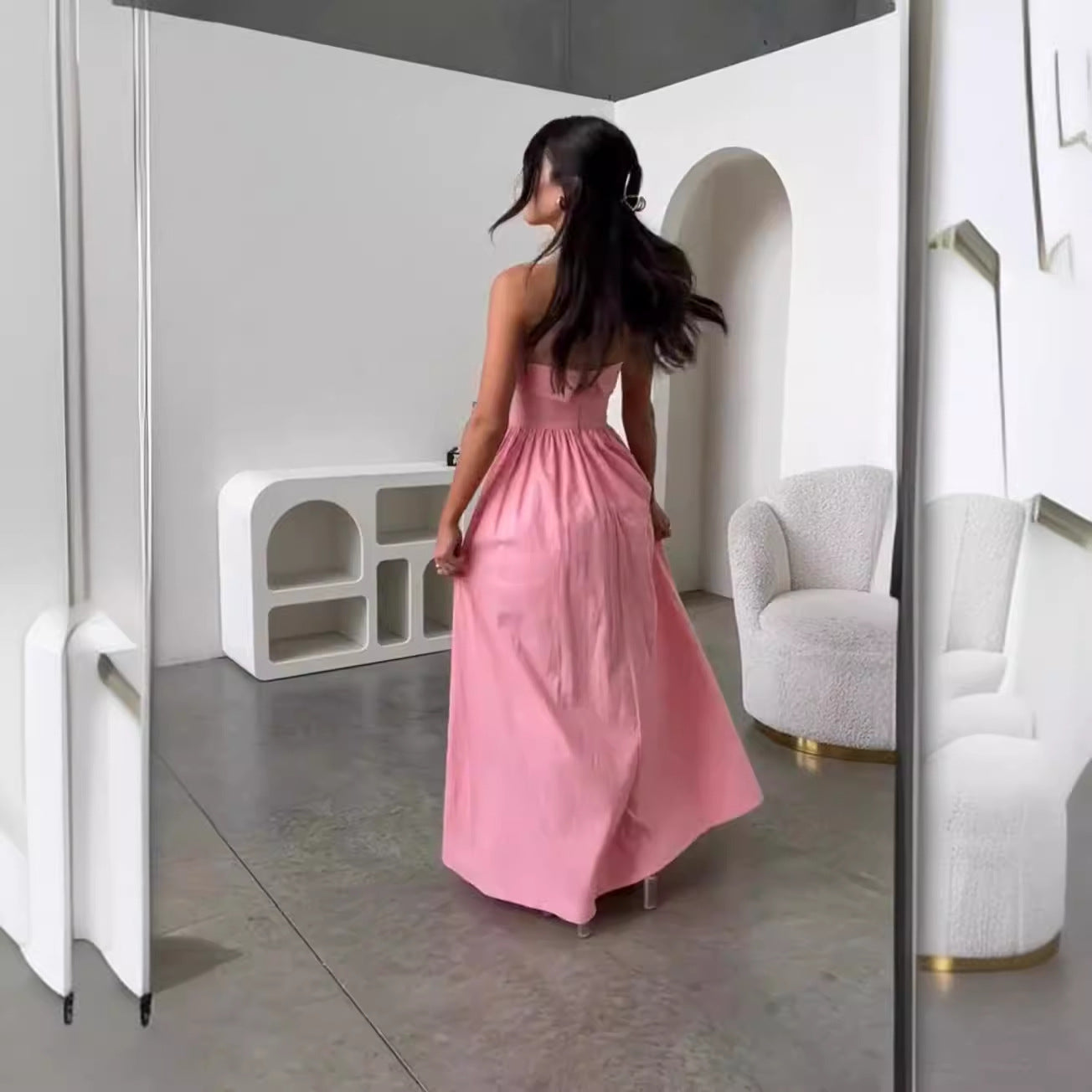 WOLFF | Faltenstrap Big Hem Kleid