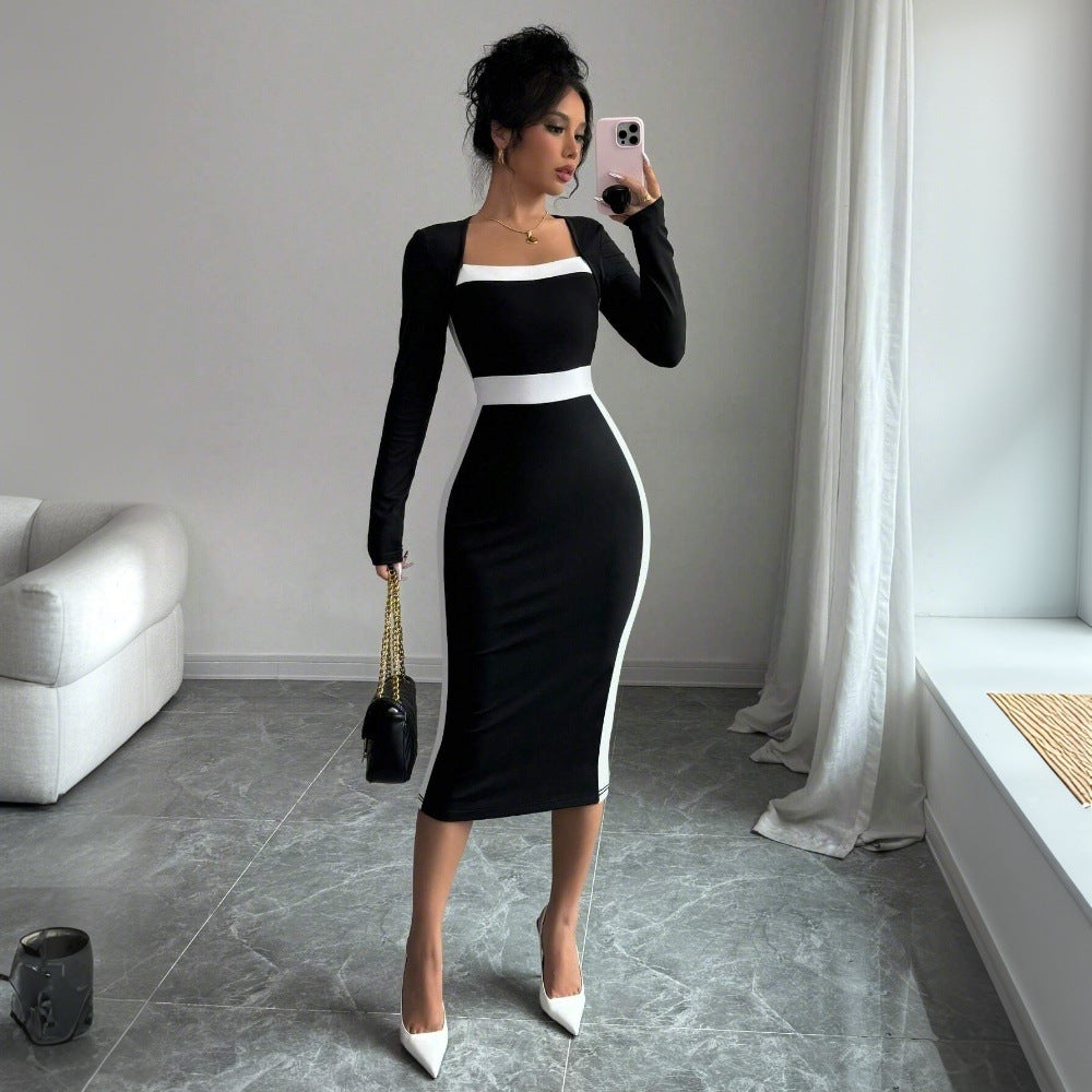 WOLFF | Mid-Length Rock Langärmliges Bodycon-Kleid