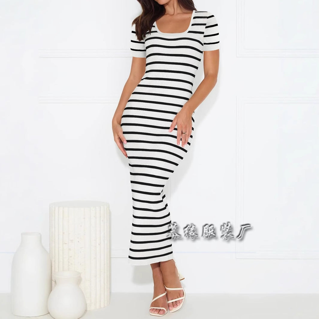 WOLFF | U-Ausschnitt Kurzarmkleid