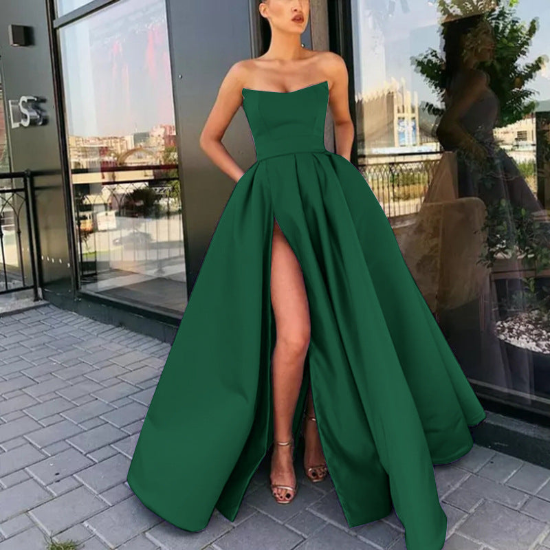 WOLFF | Geteiltes langes Party-Hostess-Abendkleid
