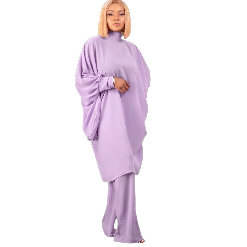 WOLFF | Fashion Schnürung Batwing Lockerer Ärmel Hosen Set