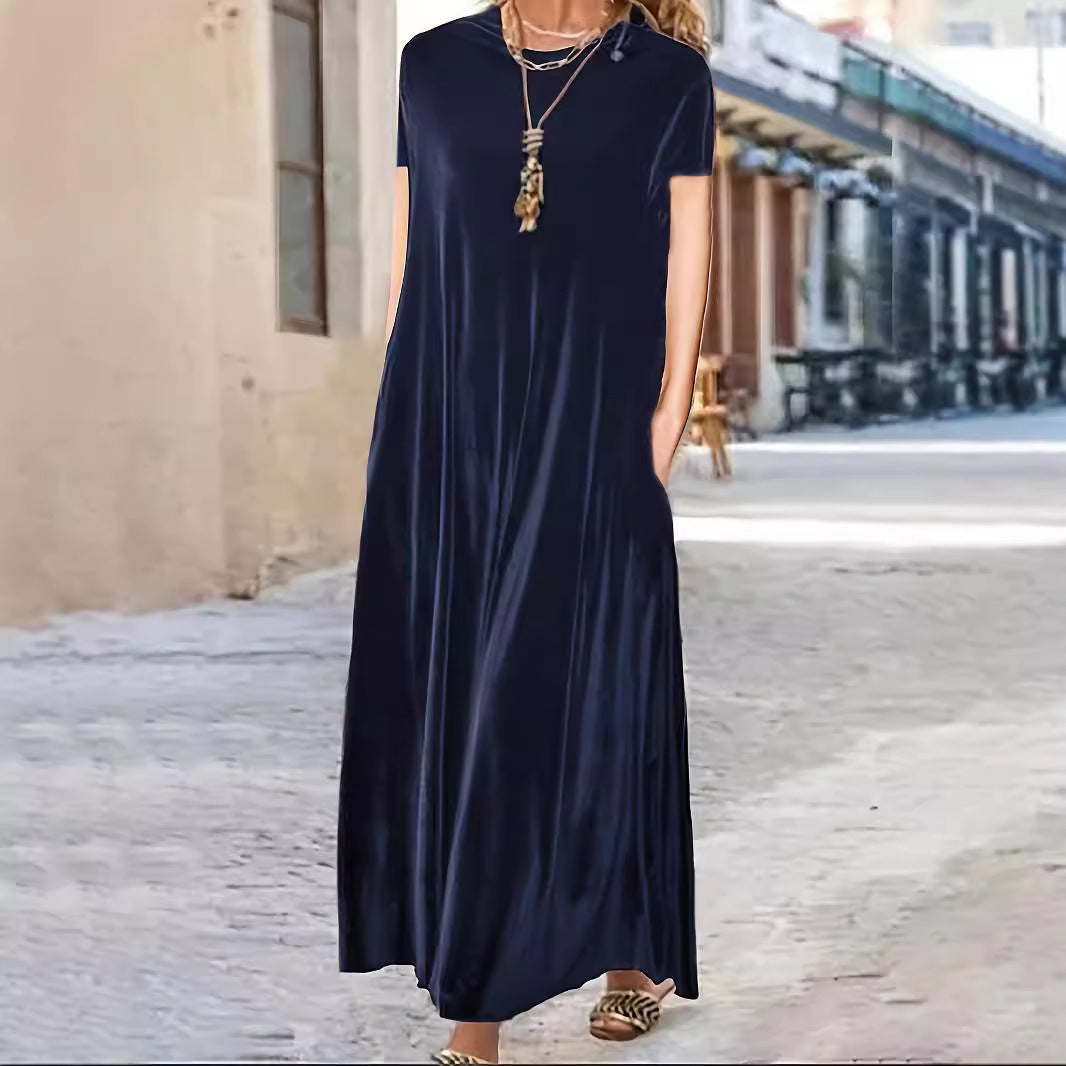 WOLFF | Slimming Temperament Rundhalslanges Kleid