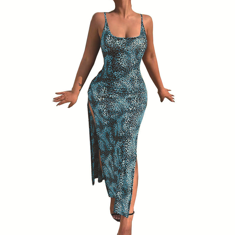 WOLFF | Charmantes Geteiltes Rock Leoparddruck Kleid
