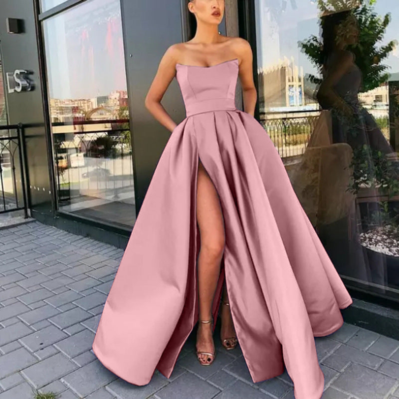 WOLFF | Geteiltes langes Party-Hostess-Abendkleid
