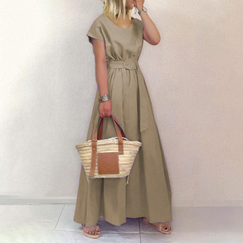 WOLFF | Gürtel-Swing-Maxi-Kleid mit Plus-Size-Option