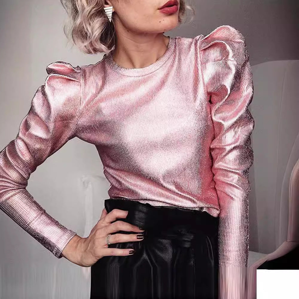 WOLFF | Punk Stil Metallic Gold T-Shirt