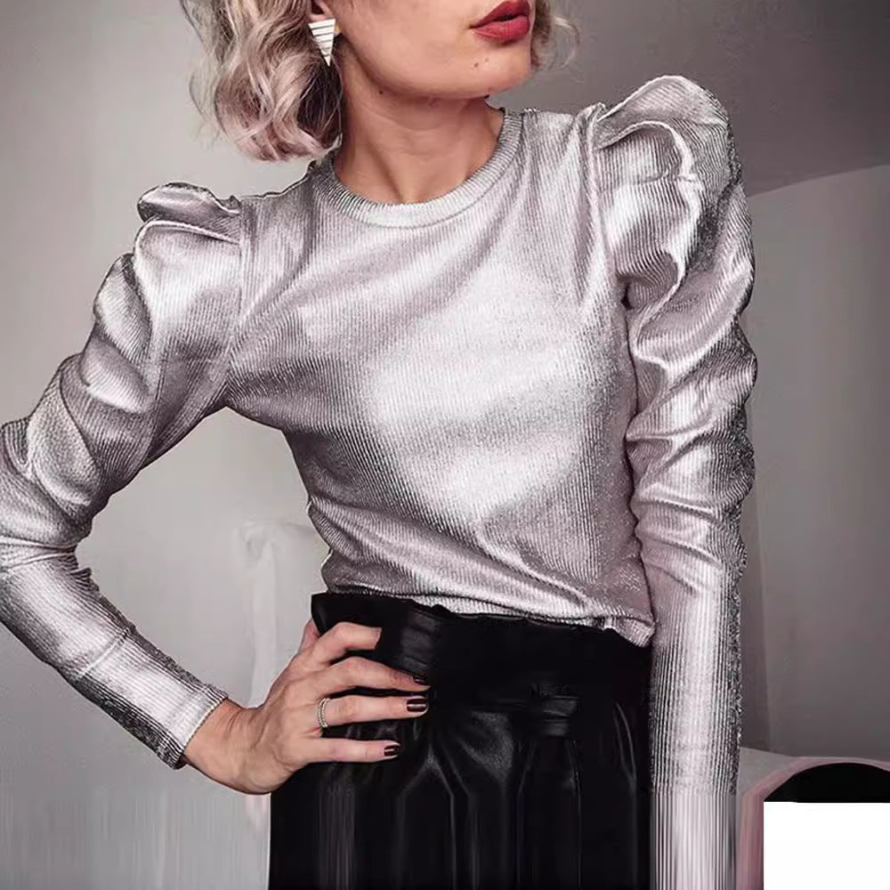 WOLFF | Punk Stil Metallic Gold T-Shirt
