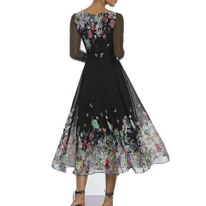 WOLFF | Hollow Slim Fit Slimming Langarm Flare Lange Rock Kleid
