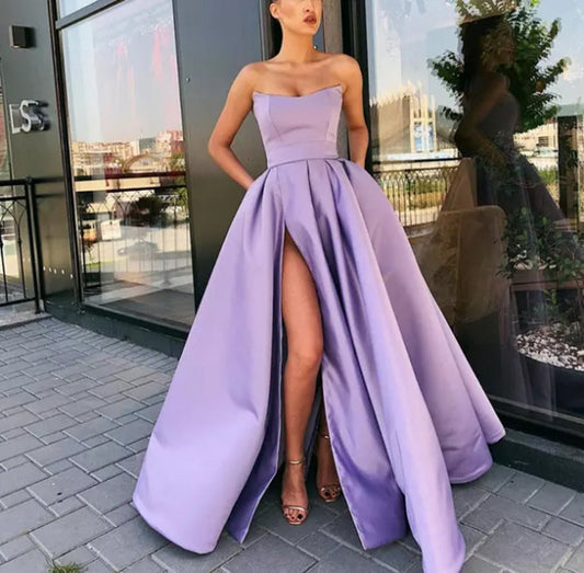WOLFF | Geteiltes langes Party-Hostess-Abendkleid