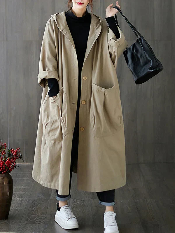 Heidi-Mode | Langer Wasserdichter Trenchcoat Mantel