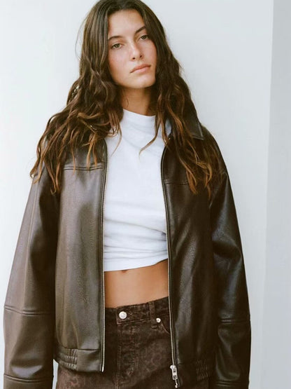 Women's leather jackets new vintage high street jackets
