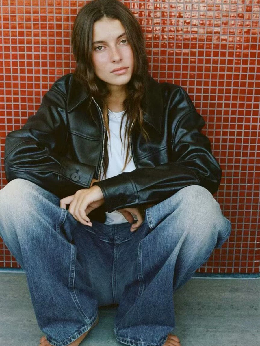 Women's leather jackets new vintage high street jackets