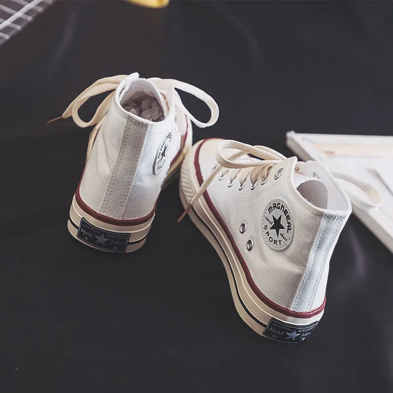 Damen Hochformat Sneakers aus leichtem und atmungsaktivem Canvas mit klassischem Design -Mode