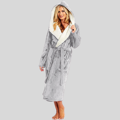 Wolfftop Luxus Bademantel - Damen - Weiche Kapuze und Praktische Details