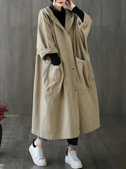 Heidi-Mode | Langer Wasserdichter Trenchcoat Mantel