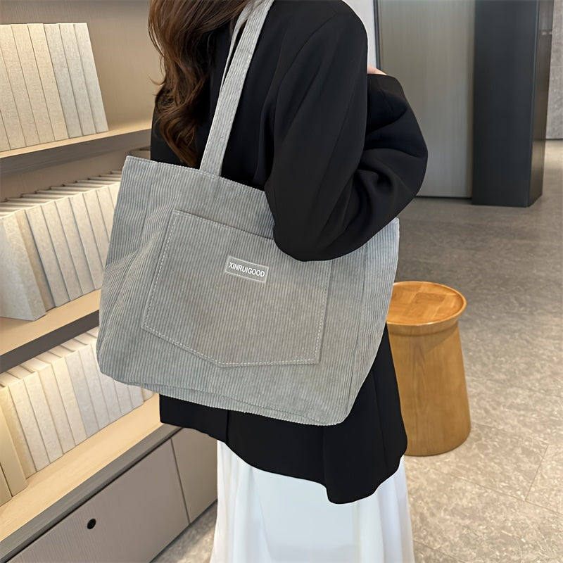 Elegante Damen-Tasche aus hochwertigem Cordstoff | Vegan Leather