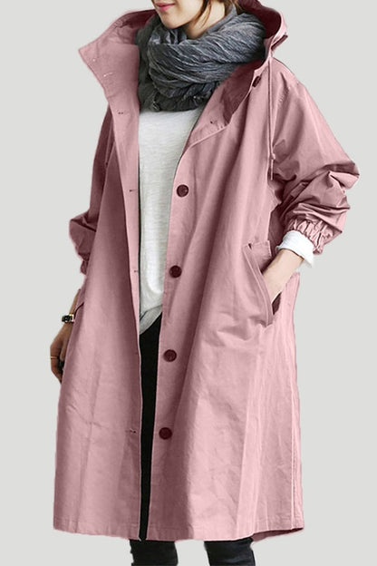 Trench coat with hood for women
