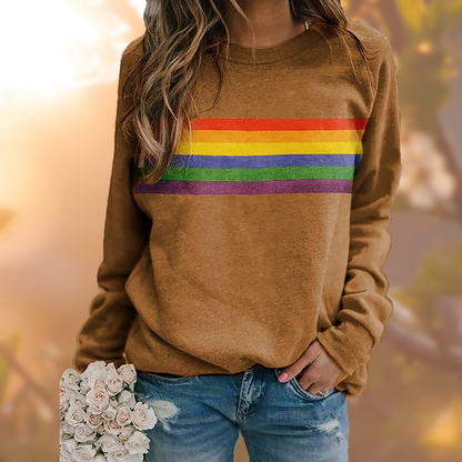 Heidi - Weicher Pullover mit Regenbogenmuster