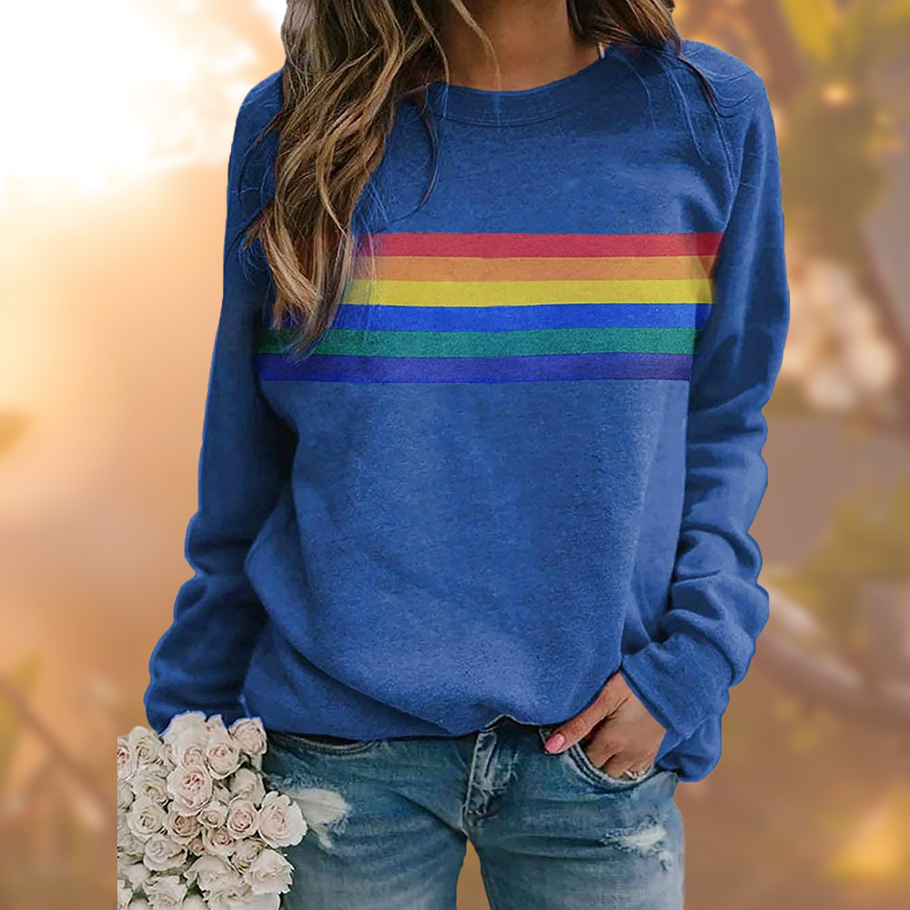Heidi - Weicher Pullover mit Regenbogenmuster