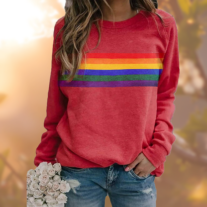 Heidi - Weicher Pullover mit Regenbogenmuster