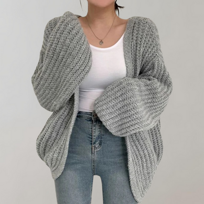 Heidi-Mode | Bequeme Langärmelige Strickjacke Für Frauen