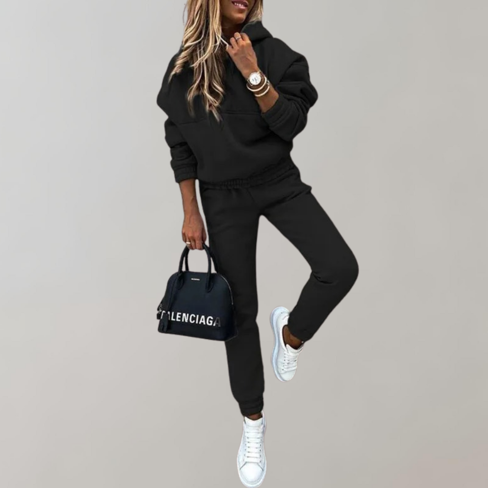 Wolfftop Baumwoll-Trainings- und Trainingsanzug mit Kapuze im Retro-Stil für Frauen