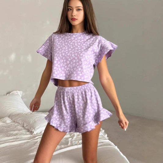 WOLFF | Rüsch Kurzarm Rundhals Shorts Set